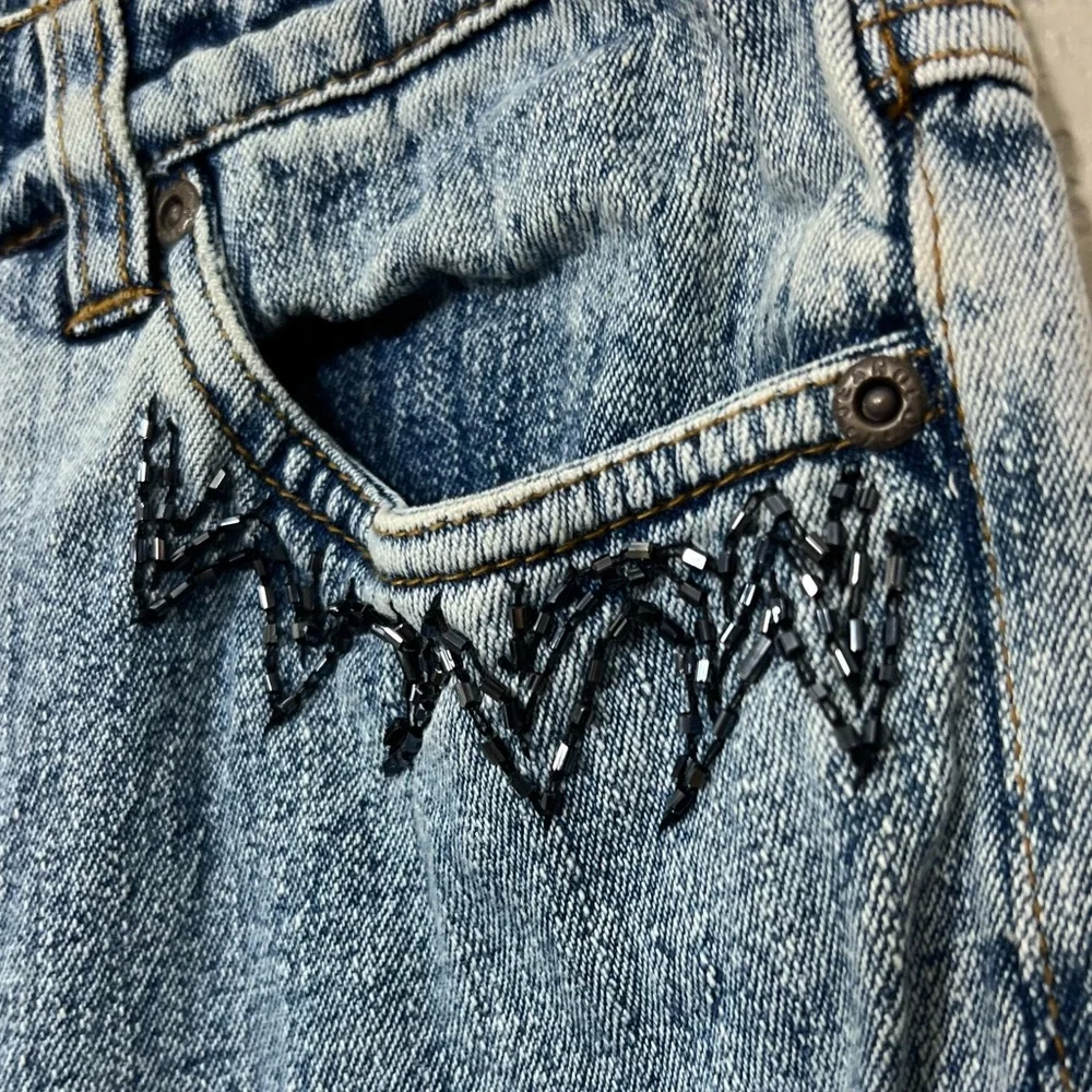 Vintage Y2K Jeanology Jeans Flare Black Lace Size 12